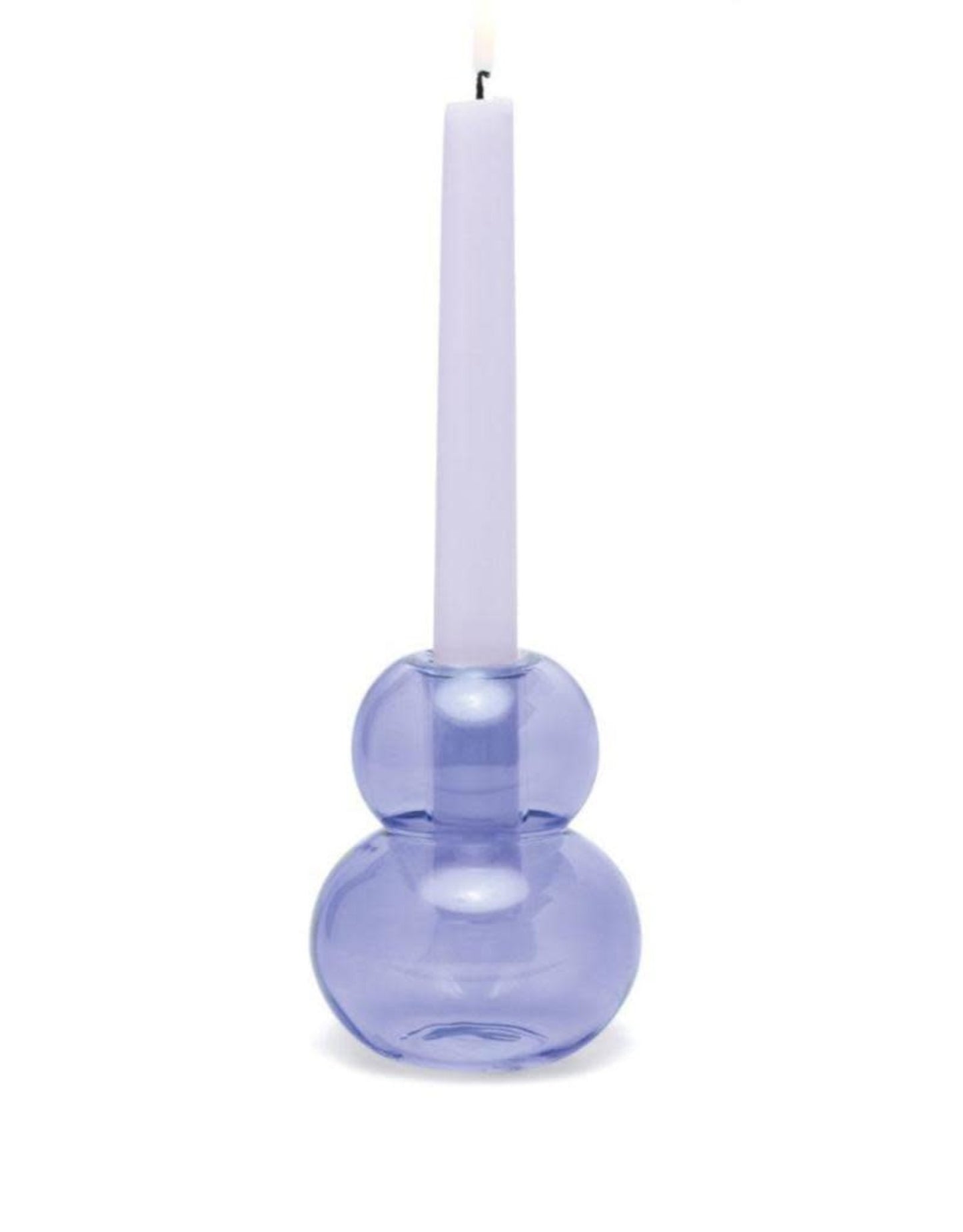 Realm Bubble Glass Blue Taper Holder