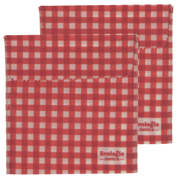 Beeswax Sandwich Wrap Gingham & Dots Set Of 2