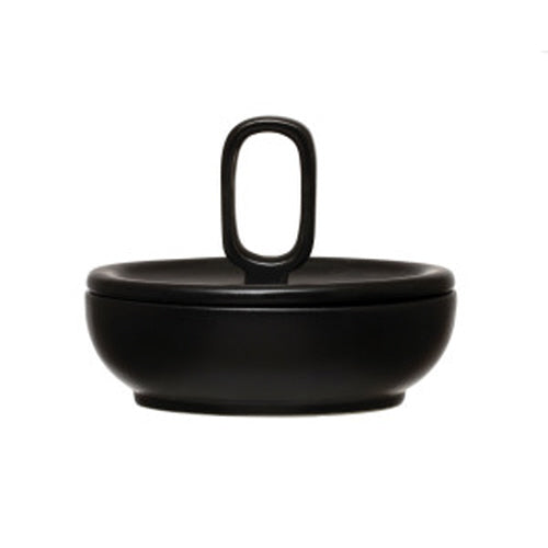 Matte Black Container With Lid