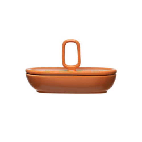 Matte Tangerine Container With Lid
