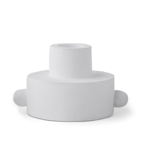 Dual Function Taper/Tea Light Candle Holder White