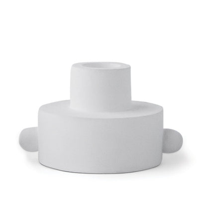 Dual Function Taper/Tea Light Candle Holder White